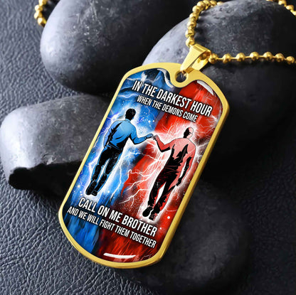 DRB Military Chain Silver Plated 18K Gold Plated Silver Plated Call On Me Brother And We Will Fight Them Together