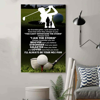 Baketball Poster Canvas Grandma To Granddaughter - Whisper Back I Am The Storm I Will Always Your No 1 Fan
