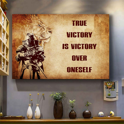 Samurai Poster Canvas True Victory Is Victory Over Oneself Gift For Your Friend