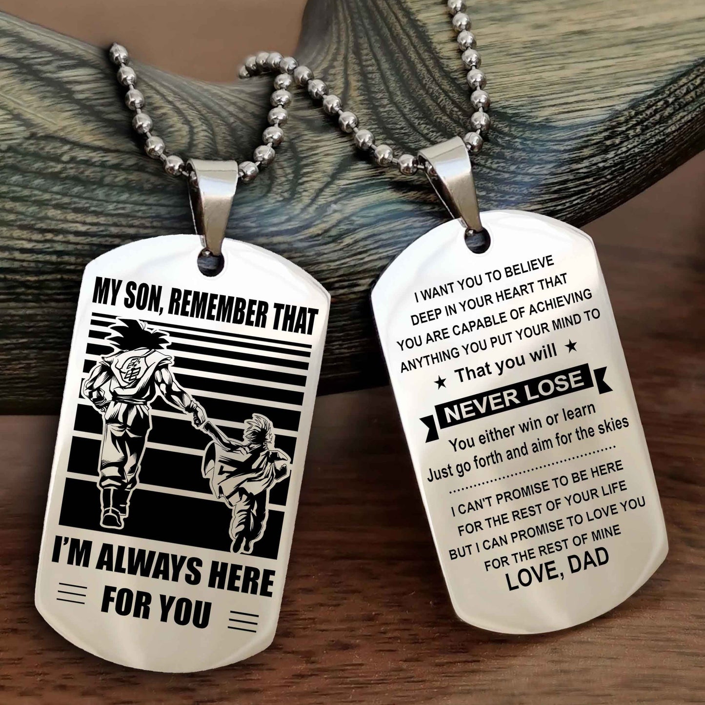 Biker Personalized Double Sided Dog Tag My Son Remember That I Will Always Here You Will Never Lose You Either Win Or Learn