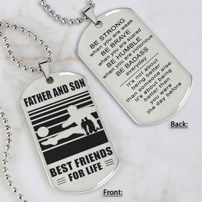 Silver Version Basketball Personalized Double Sided Dog Tag Father And Son Best Friends For Life  Message on the back side