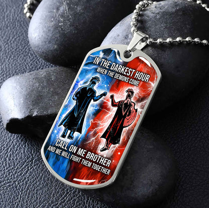 DRB Military Chain Silver Plated 18K Gold Plated Silver Plated Call On Me Brother And We Will Fight Them Together