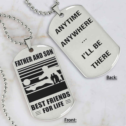 Silver Version Basketball Personalized Double Sided Dog Tag Father And Son Best Friends For Life  Message on the back side