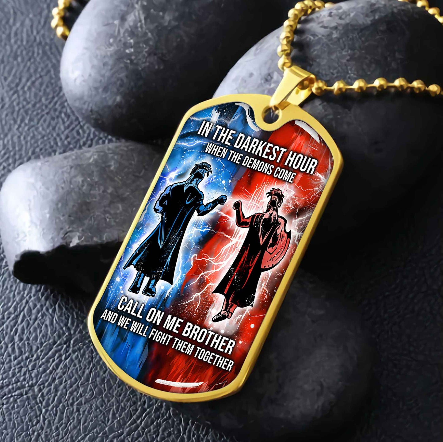 DRB Military Chain Silver Plated 18K Gold Plated Silver Plated Call On Me Brother And We Will Fight Them Together