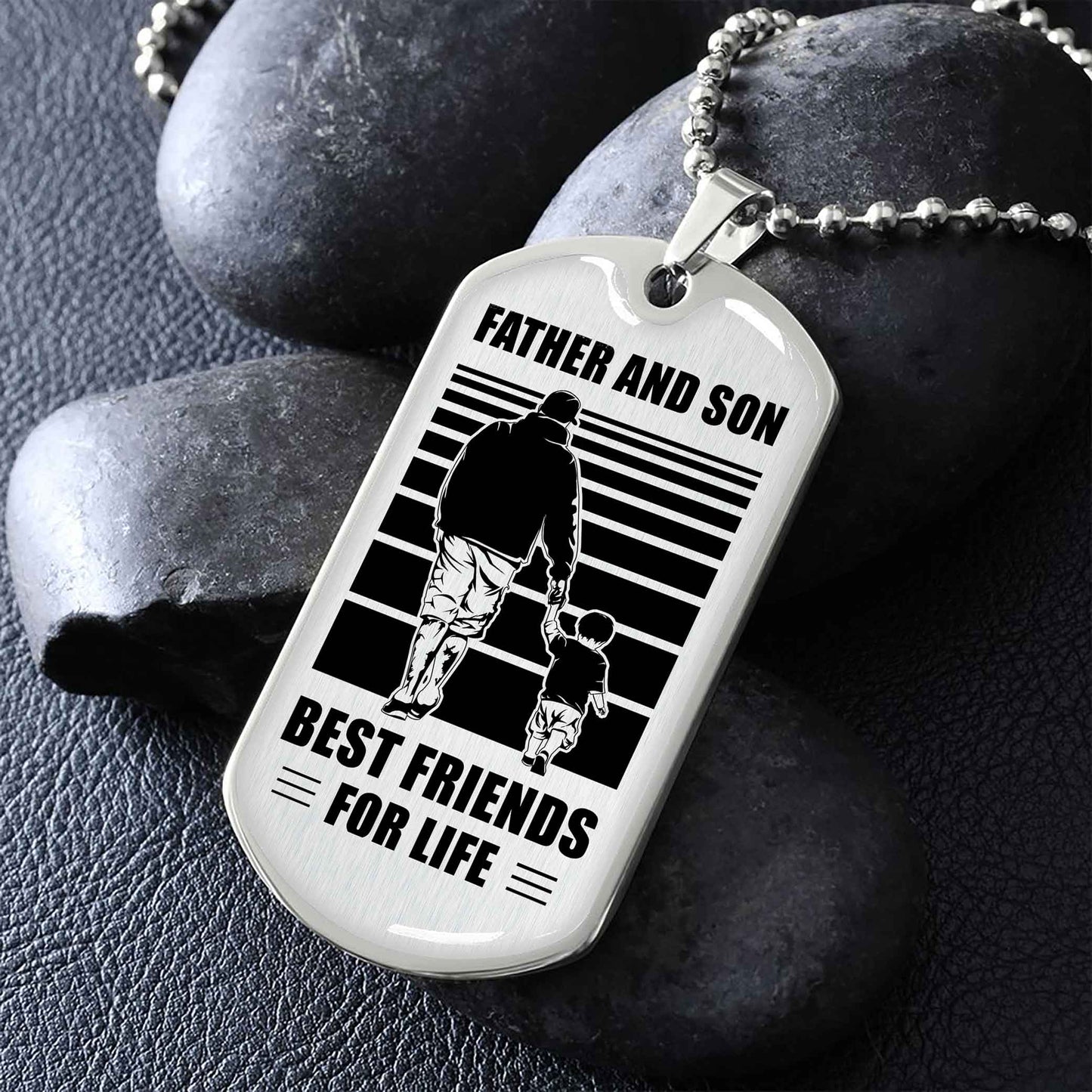 VGT_TRL Military Chain Silver Plated 18K Gold Plated Father And Son Best Friend For Life Gift For Your Son