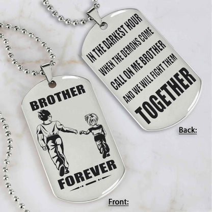 Customizable engraved black dog tag double sided gift from brother, brother forever