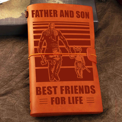 Family Customizable vintage journal notebook, Father And Son Best Friend For Life Vintagegift For Father Day