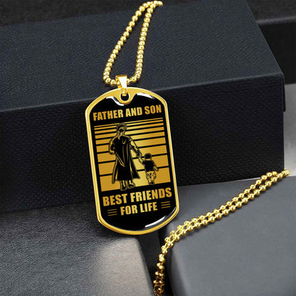 Viking Military Chain Silver Plated 18K Gold Plated Father And Son Best Friend For Life Gift For Your Son
