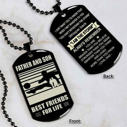 Basketball Personalized Double Sided Dog Tag Father And Son Best Friends For Life Message on the back side New Version