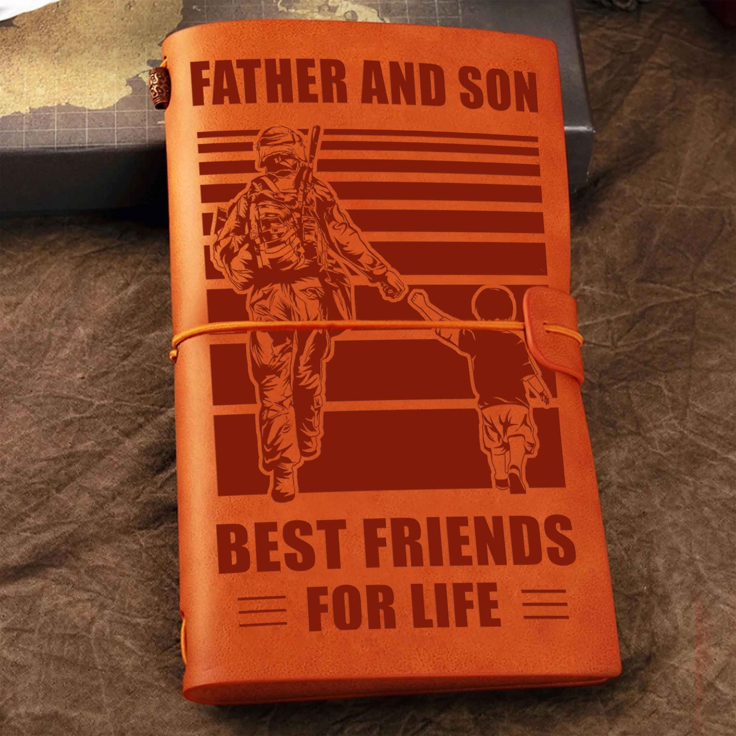 Family Customizable vintage journal notebook, Father And Son Best Friend For Life Vintagegift For Father Day