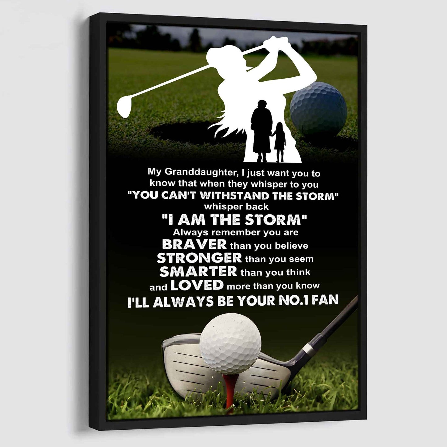 Baketball Poster Canvas Grandma To Granddaughter - Whisper Back I Am The Storm I Will Always Your No 1 Fan