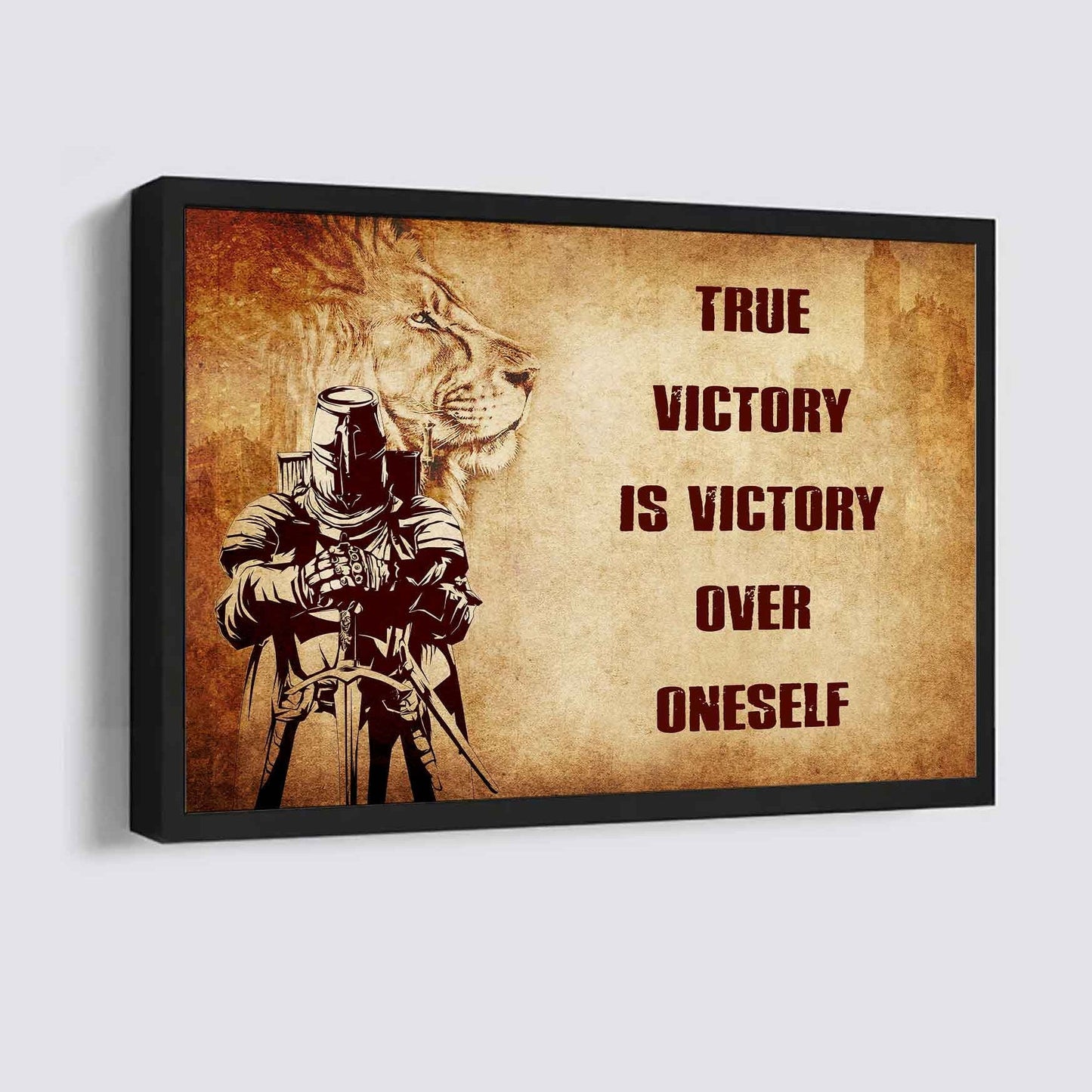 Samurai Poster Canvas True Victory Is Victory Over Oneself Gift For Your Friend