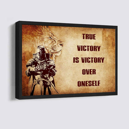 Samurai Poster Canvas True Victory Is Victory Over Oneself Gift For Your Friend