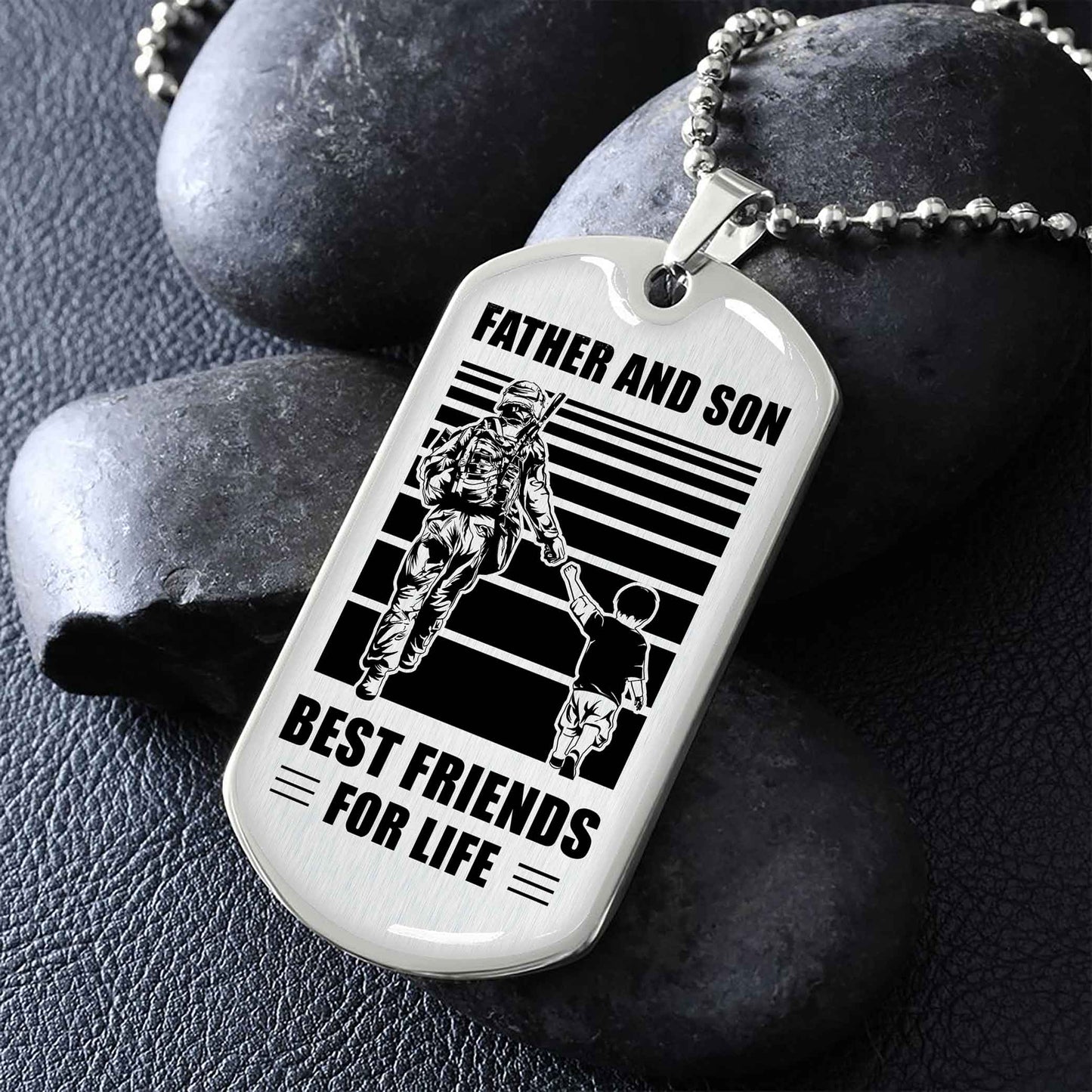 Soldier Military Chain Silver Plated 18K Gold Plated Father And Son Best Friend For Life Gift For Your Son