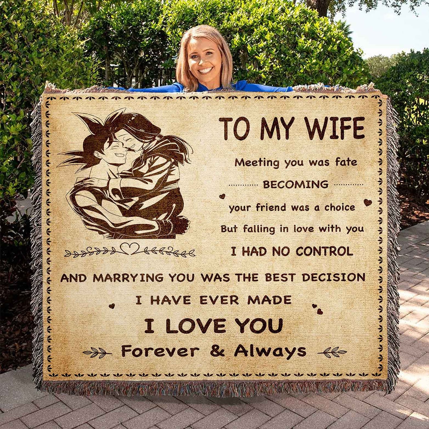 To My Wife Woven Blanket Meeting You Was Fate I Love You Forever And Always Gift For Your Wife