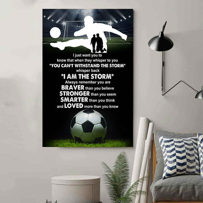 Poster Canvas To My Son Whisper Back I Am The Storm Loved More Than You Know Gift From Dad