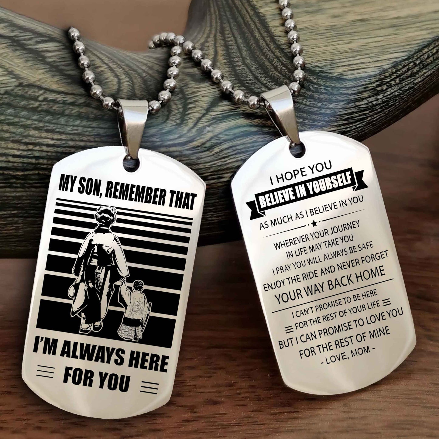 Double side Dog Tag My Son Remember That From Mom To Son With Message On The Back Gift For Your Son