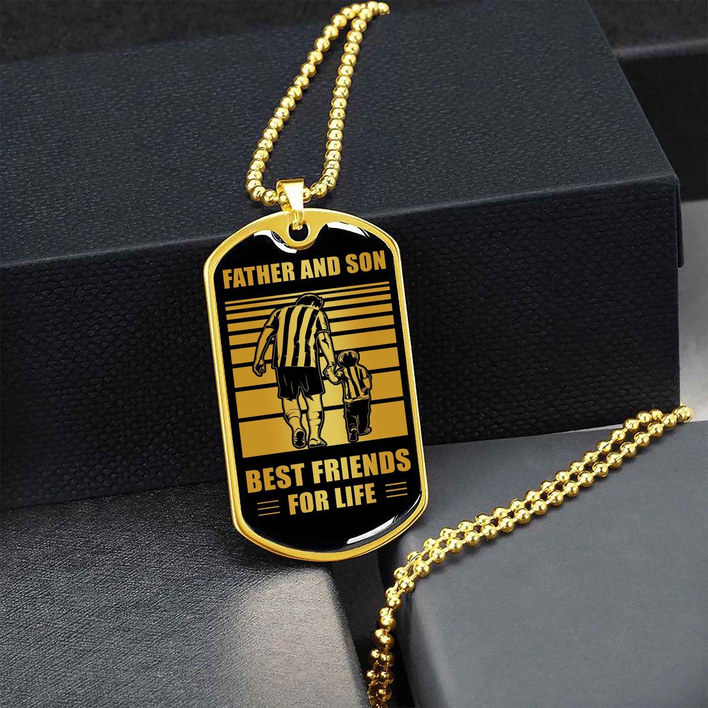 Soldier Military Chain Silver Plated 18K Gold Plated Father And Son Best Friend For Life Gift For Your Son