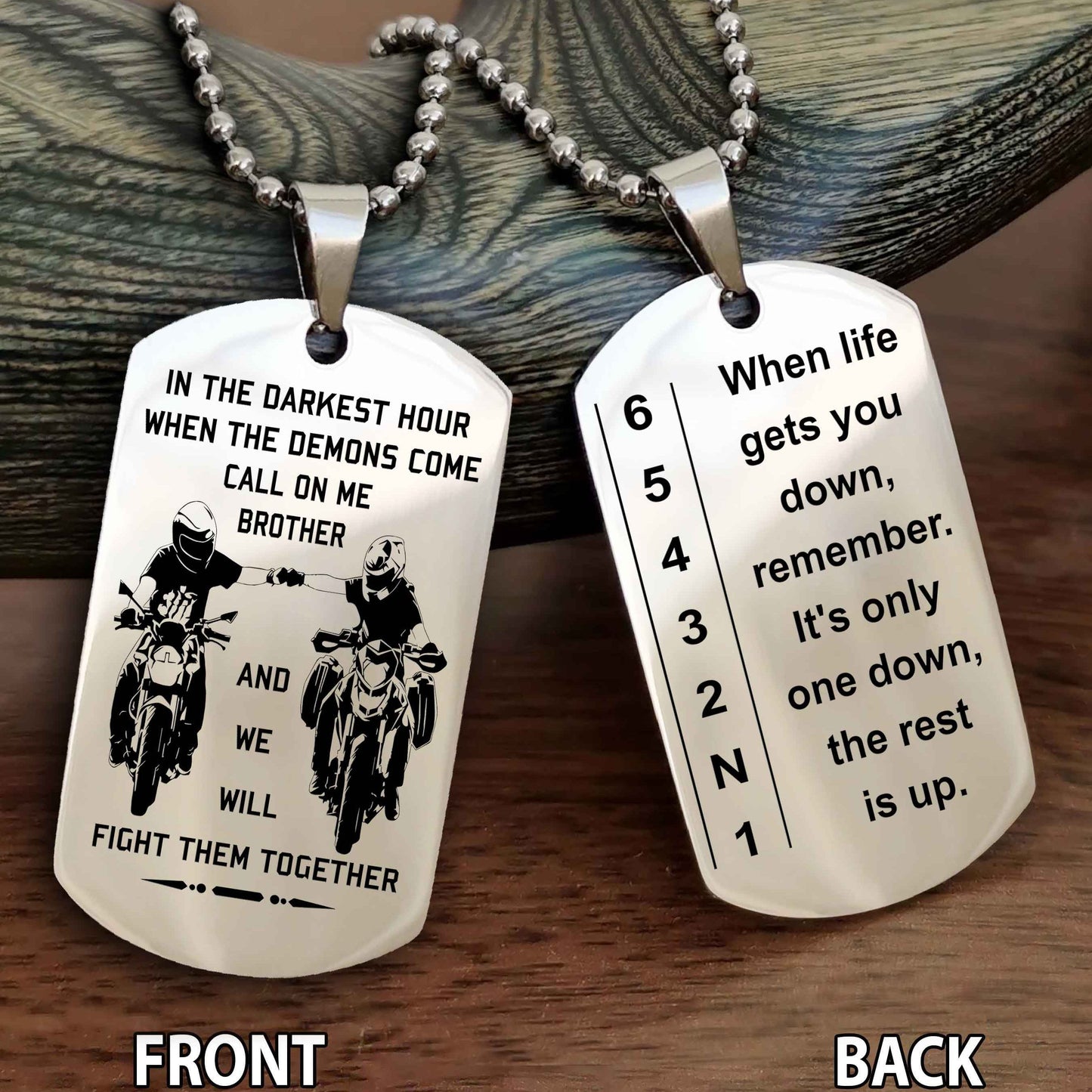 Sportbike Dog tag-When life gets you down, remember. It’s only one down, the rest is up