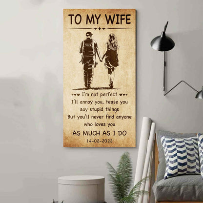 Family Poster Canvas To My Wife - I Am Not Perfect