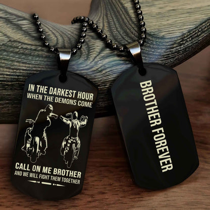 Cowboy Customizable engraved black dog tag double sided gift from brother, brother forevers