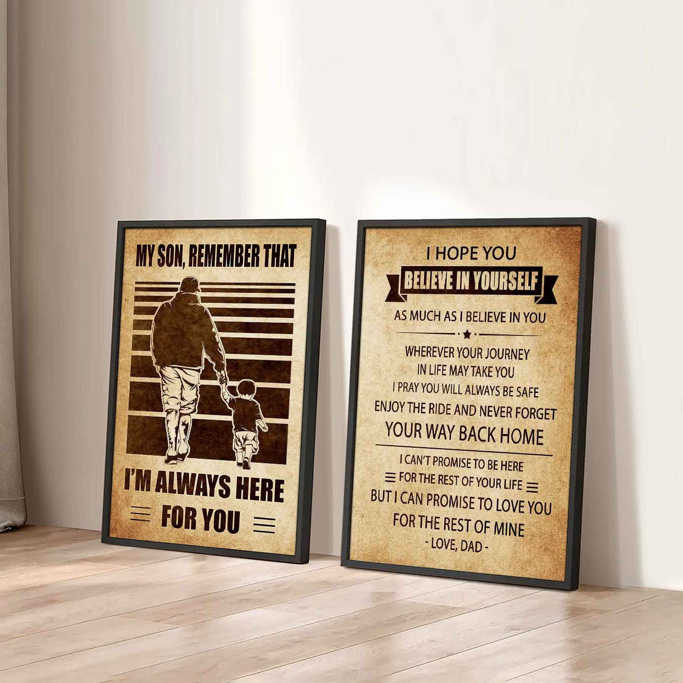 Combo 2 DRB Poster Canvas My Son Remember That - Never Forget Your Way Back Home