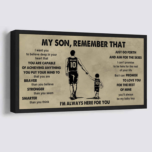 Personalized Sport Poster Canvas - My Son Remember That Just Go Forth And Aim For The Skies