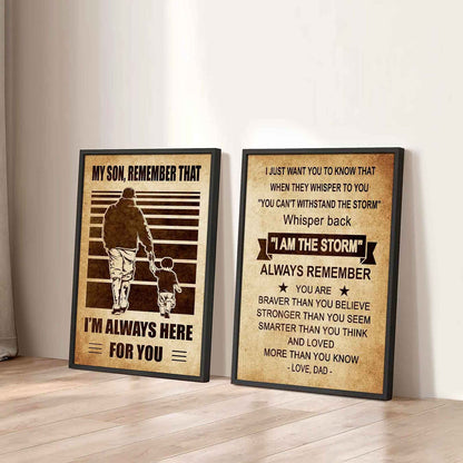 Combo 2 Sport Poster Canvas My Son Remember That - Whisper Back I'm The Storm