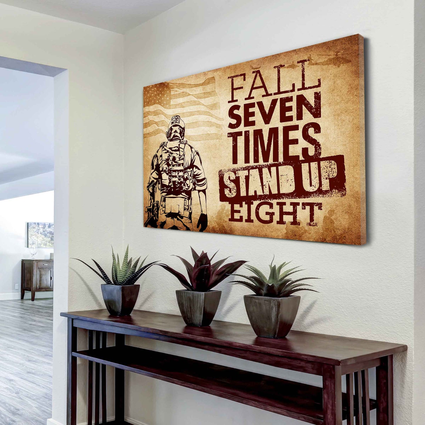 Samurai Poster Canvas Fall Down Seven Times Stand Up Eight