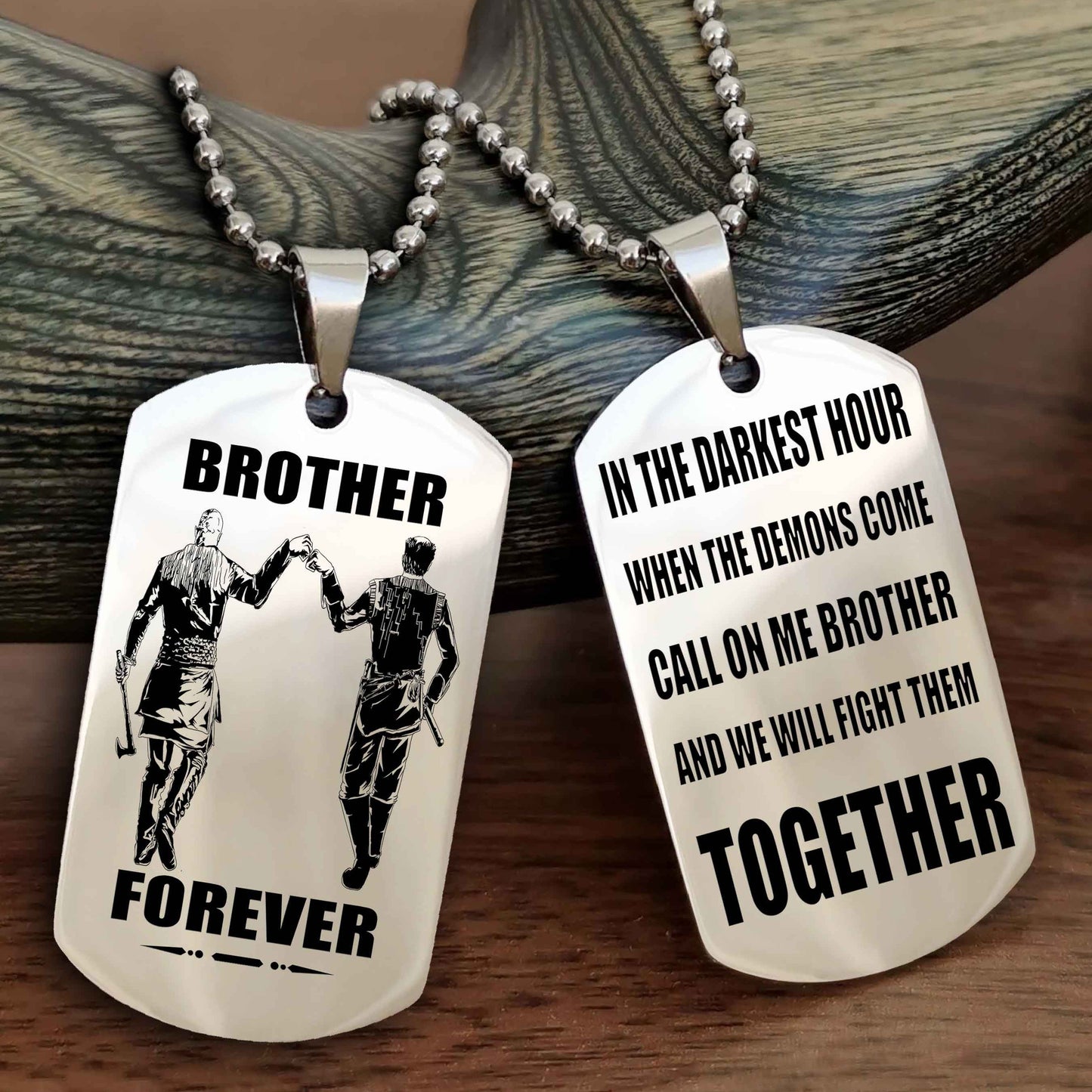 Viking Brother Personalized Double Sided Dog Tag For My Brother - Call On Me Brother And We Will Fight Them Together Gift For Your Friend
