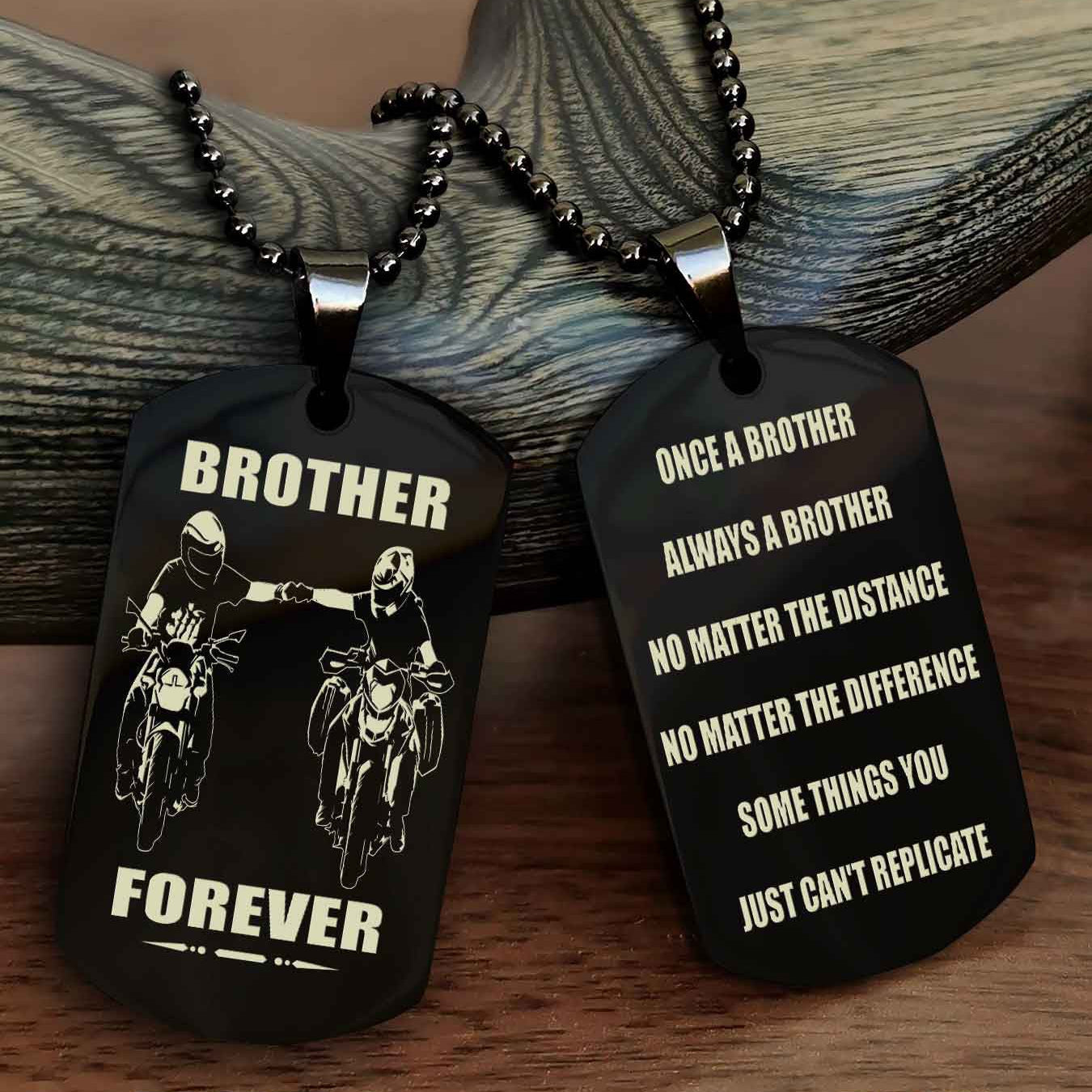Cowboy Customizable engraved dog tag double sided gift from brother - Brother Forever Once A Brother Always A Brother