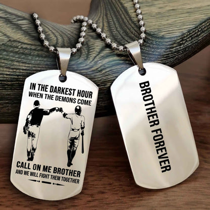 Sport Bike Customizable engraved black dog tag double sided gift from brother, brother forevers