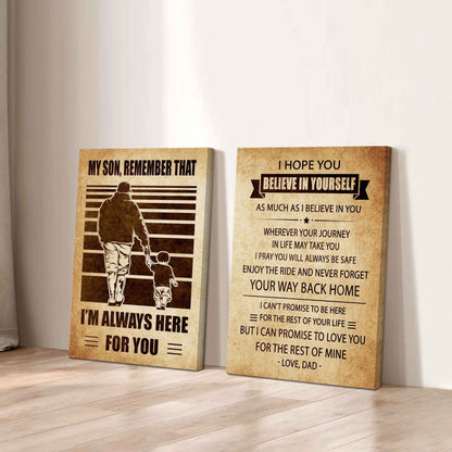 Combo 2 Sport Poster Canvas My Son Remember That - Never Forget Your Way Back Home