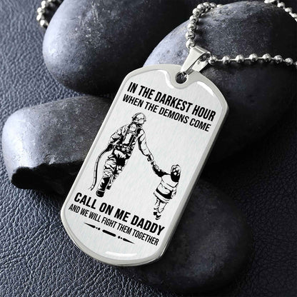 DRB Military Chain Silver Plated 18K Gold Plated Call On Me Daddy Gift For Your Dad