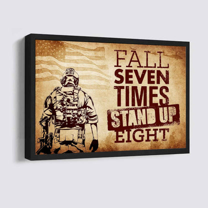 Samurai Poster Canvas Fall Down Seven Times Stand Up Eight