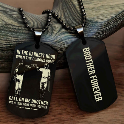 Cowboy Customizable engraved black dog tag double sided gift from brother, brother forevers
