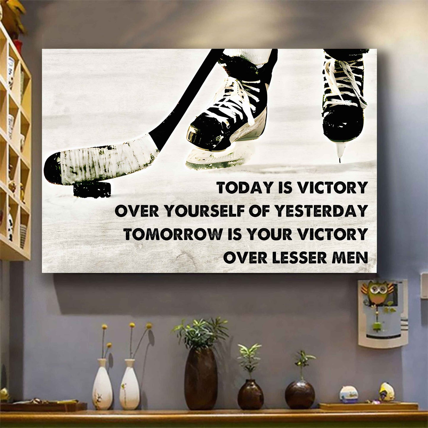Sport Poster Canvas Today Is Victory Over Your Self Best Gift With Motivation Quotes