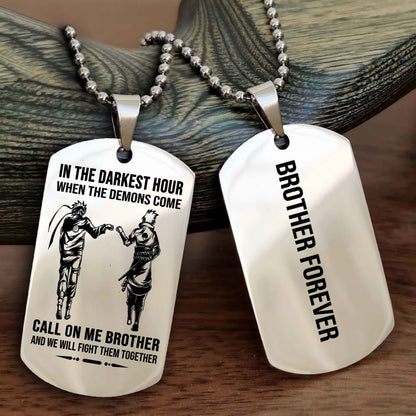 Viking customizable engraved black dog tag double sided gift from brother, brother forevers
