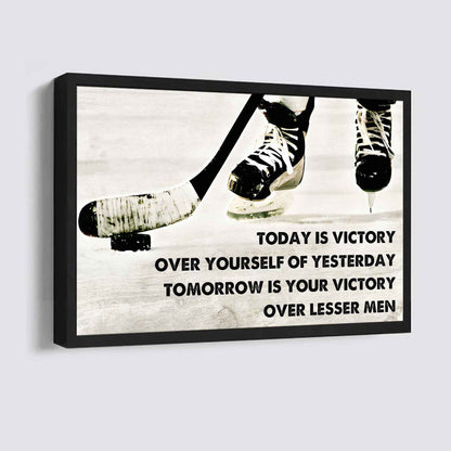 Sport Poster Canvas Today Is Victory Over Your Self Best Gift With Motivation Quotes