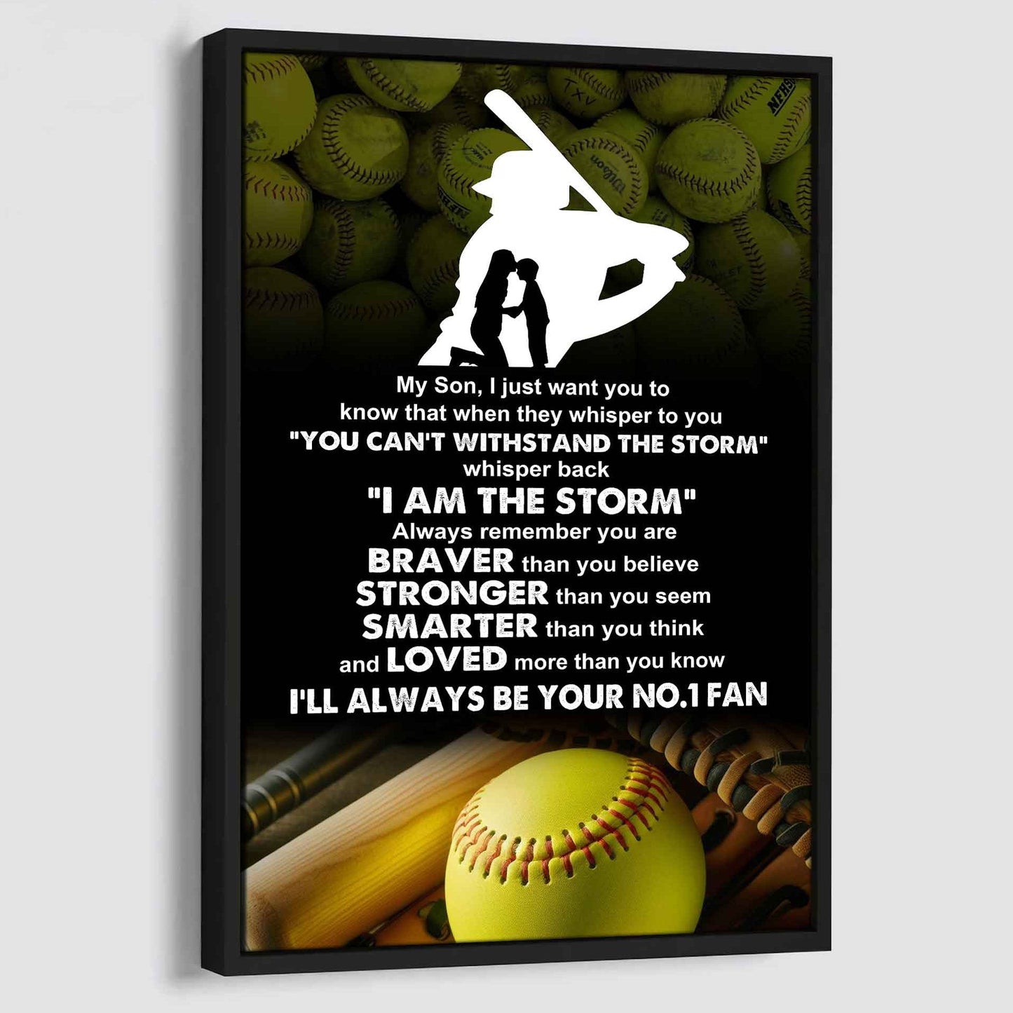 Sport Poster Canvas Mom To Son - Whisper Back I Am The Storm I Will Always Your No 1 Fan