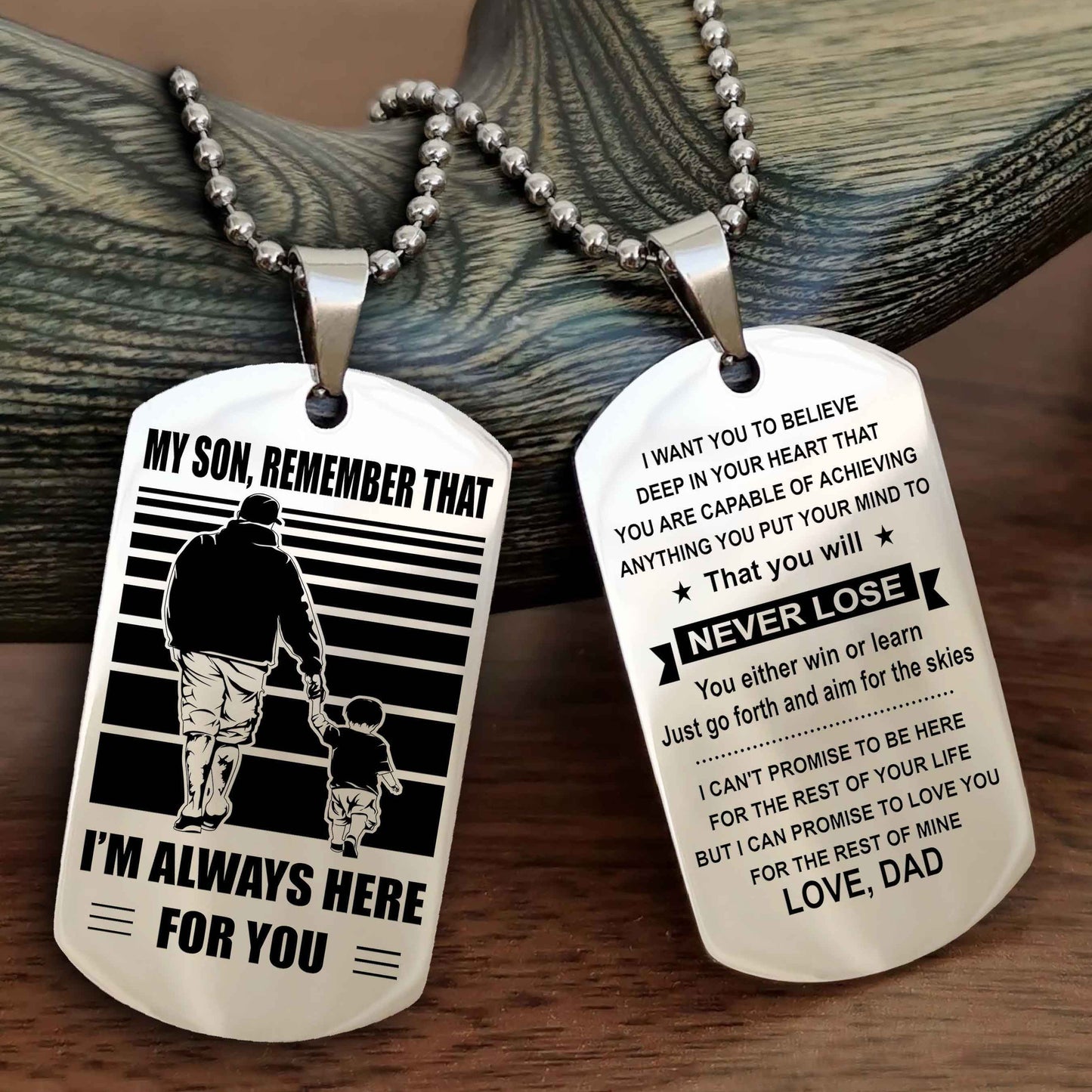 Samurai Personalized Double Sided Dog Tag My Son Remember That I Will Always Here You Will Never Lose You Either Win Or Learn