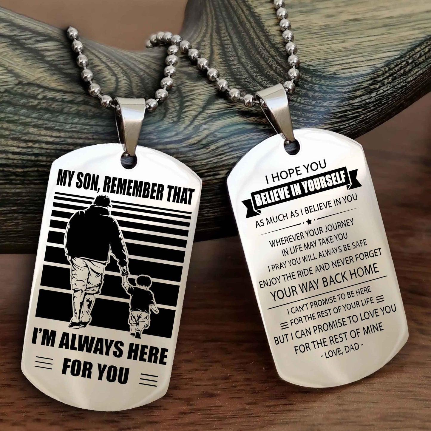Samurai Personalized Double Sided Dog Tag My Son Remember That I Will Always Here Never Forget Your Way Back Home