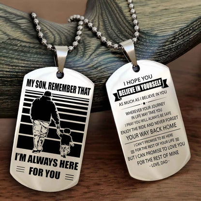 Samurai Personalized Double Sided Dog Tag My Son Remember That I Will Always Here Never Forget Your Way Back Home