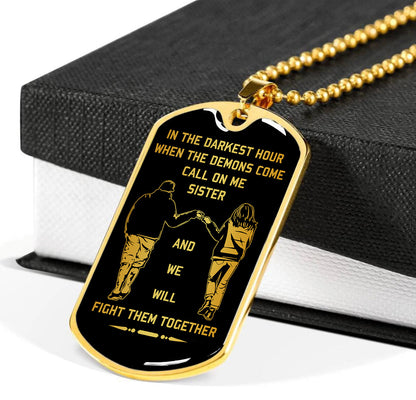 Viking-Military Chain Gifts From Brother In The Darkest hour, When the demons come call on me brother and we will fight them together-Photo upload