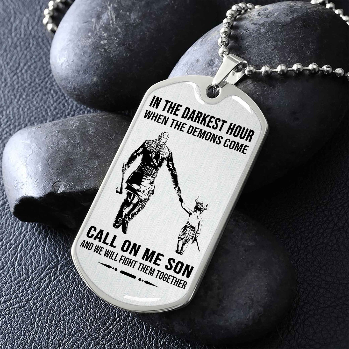 DRB Military Chain Silver Plated 18K Gold Plated Call On Me Son Gift For Your Son