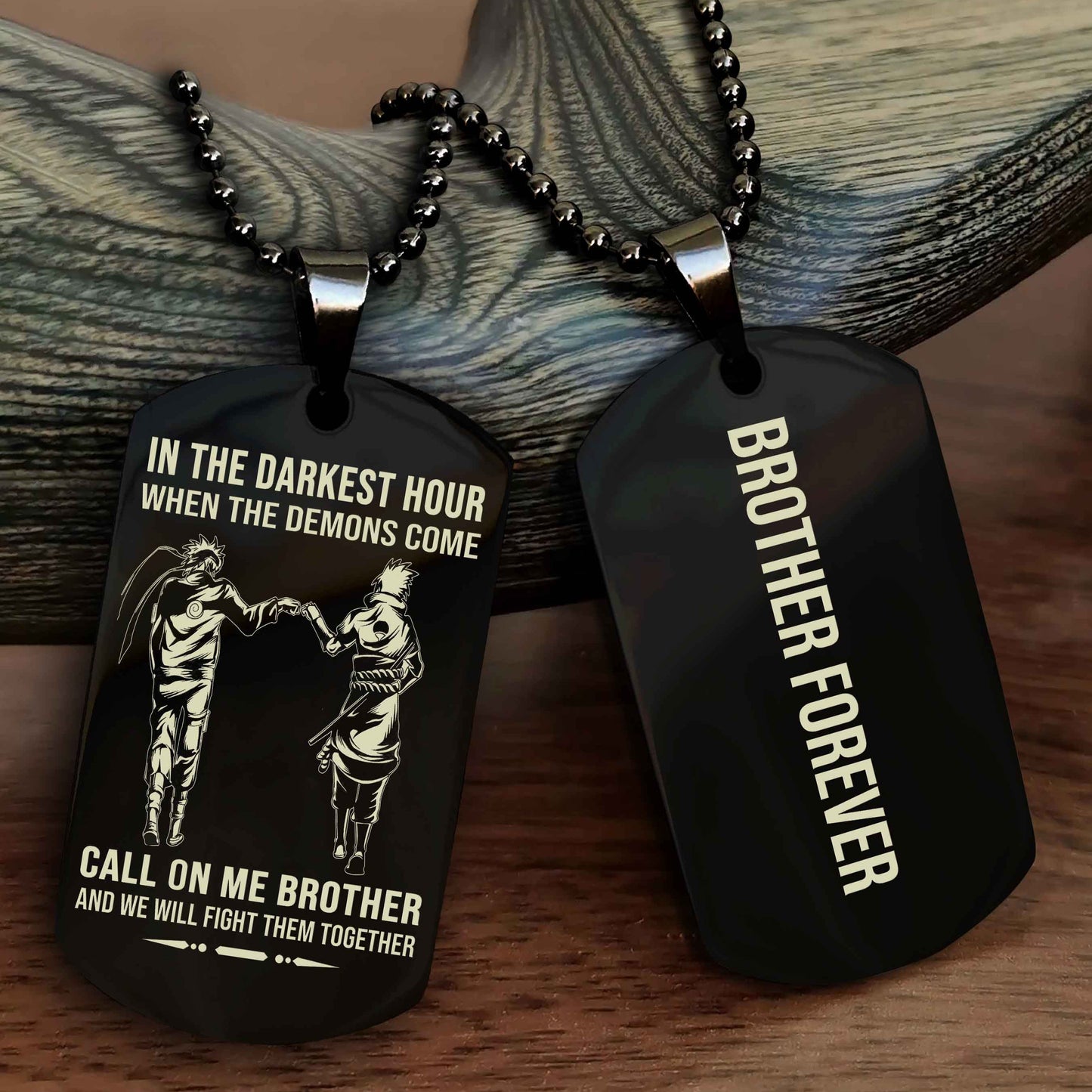 Cowboy Customizable engraved black dog tag double sided gift from brother, brother forevers