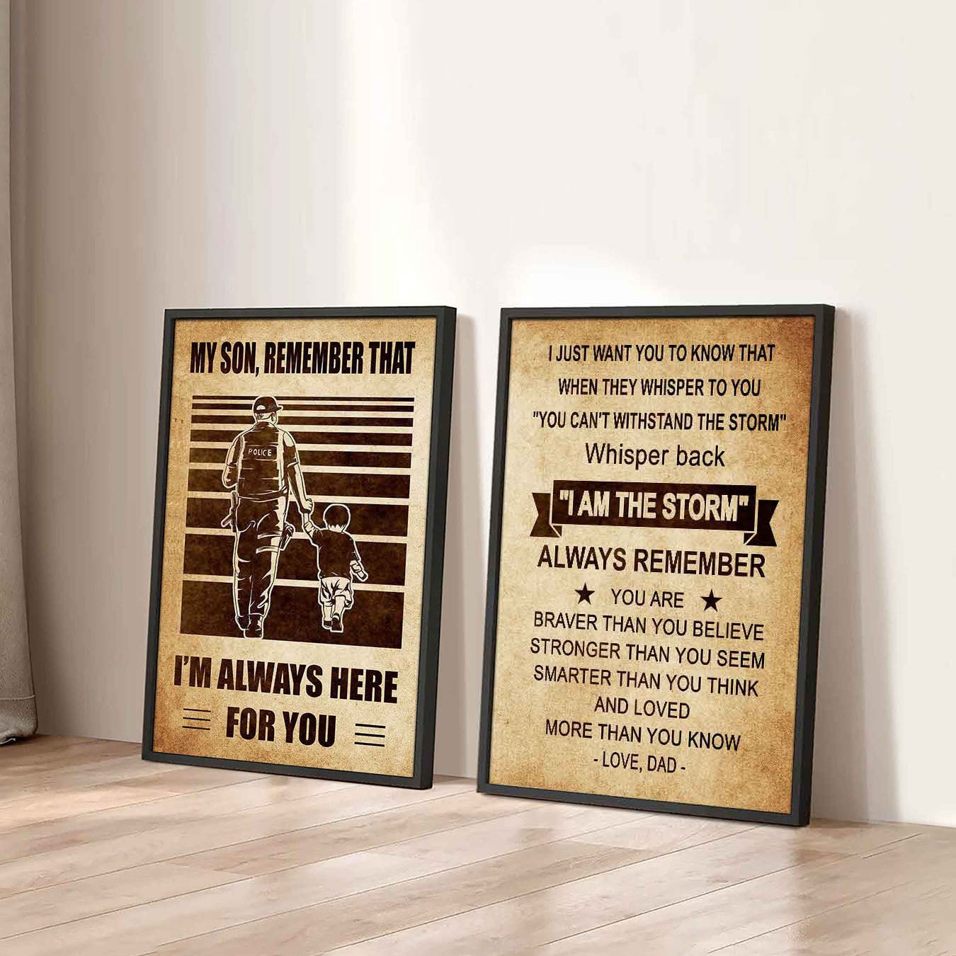 Combo 2 Sport Poster Canvas My Son Remember That - Whisper Back I'm The Storm