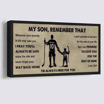 Personalized Sport Poster Canvas -  My Son Remember That Never Forget Your Way Back Home