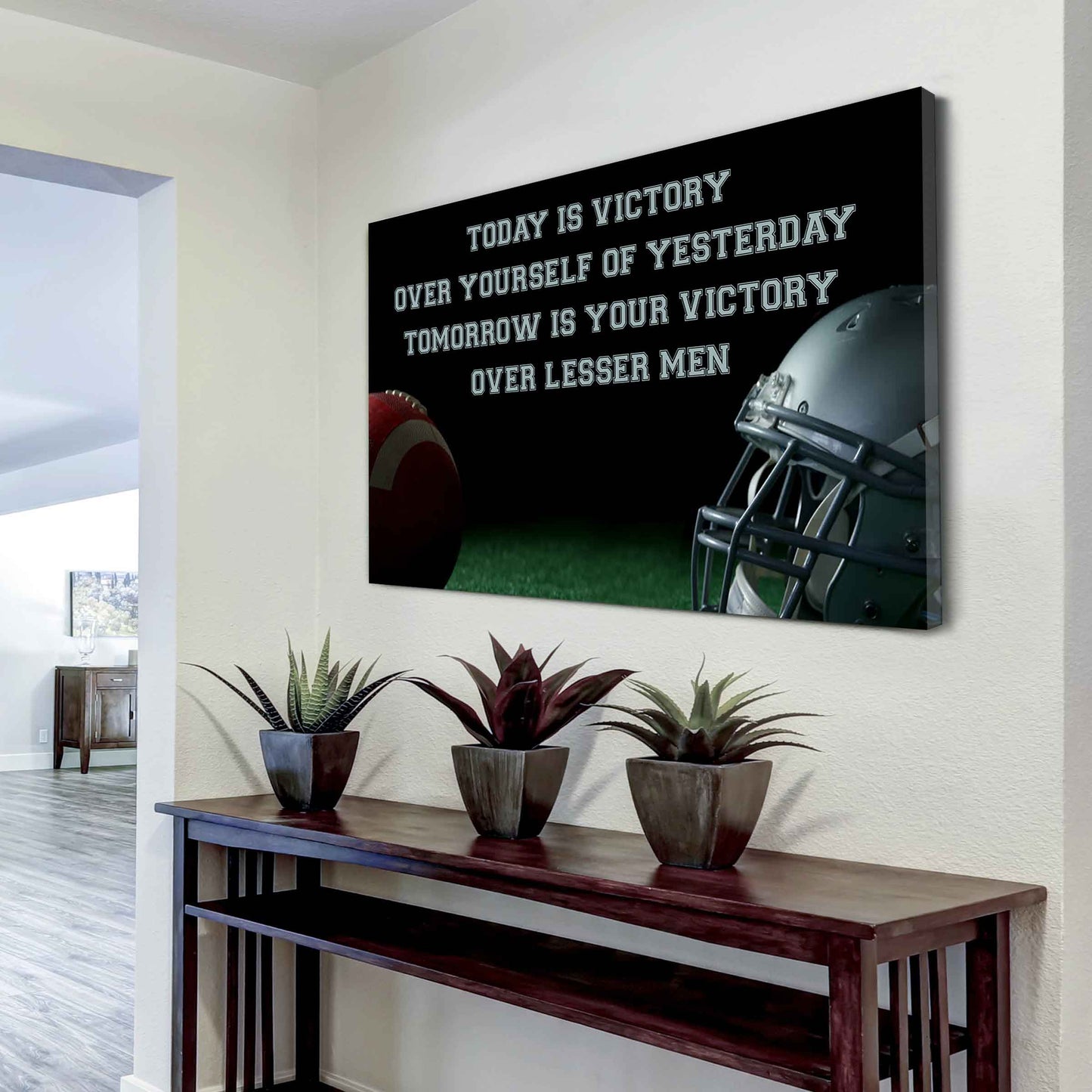 Sport Poster Canvas Today Is Victory Over Your Self Best Gift With Motivation Quotes