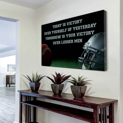 Sport Poster Canvas Today Is Victory Over Your Self Best Gift With Motivation Quotes